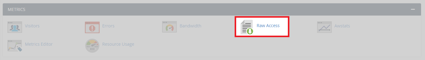 Raw access in the cpanel metrics section