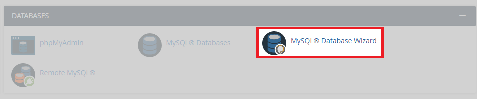 cPanel MySQL Wizard