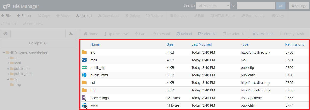 File manager file view